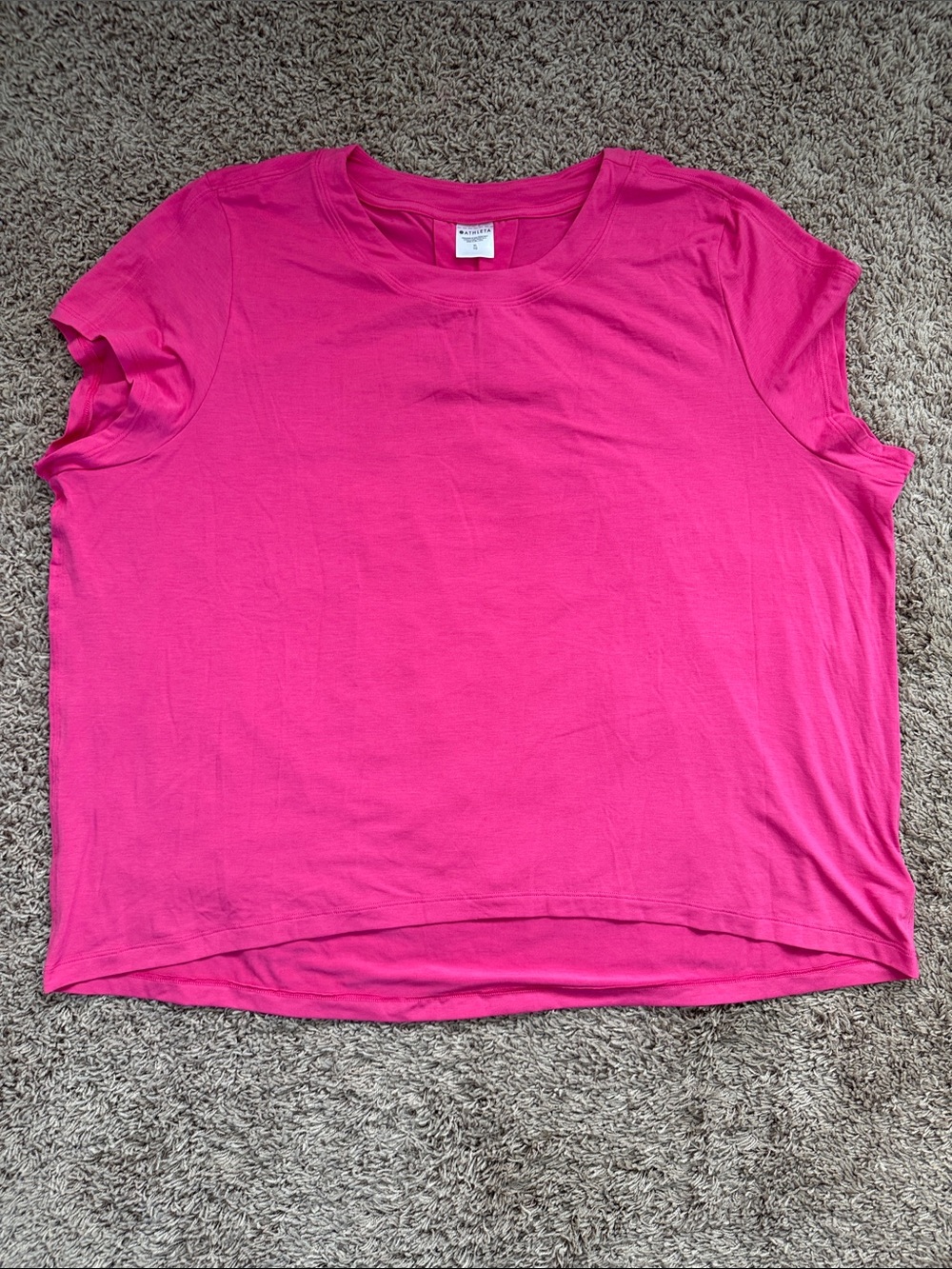 Athleta Short Sleeve Crew Tee - Bright Pink